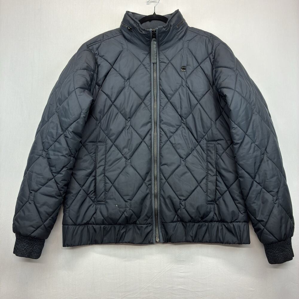 G-Star RAW Men’s XL Quilted Puffer Jacket Blue Full Zip Insulated Coat